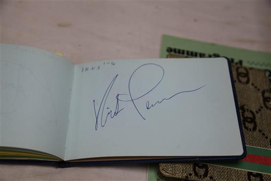 Five autograph albums and two albums of signed photos of 1980s-90s pop stars and celebrities